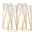 SOGA 4X 70cm Gold Metal Plant Stand with White Flower Pot Holder Corner Shelving Rack Indoor Display - Cafe Supply