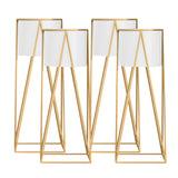 SOGA 4X 70cm Gold Metal Plant Stand with White Flower Pot Holder Corner Shelving Rack Indoor Display - Cafe Supply