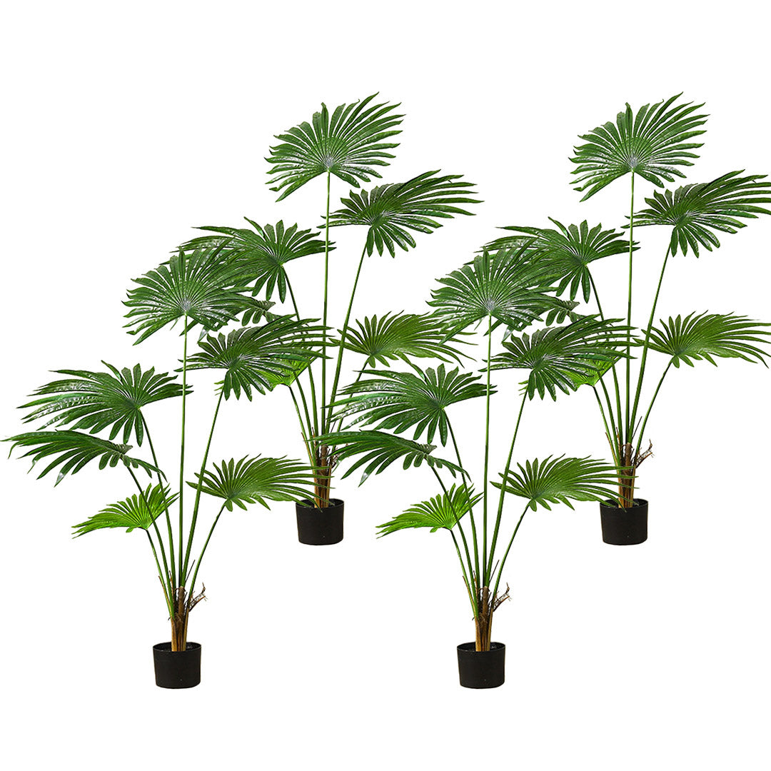 SOGA 4X 120cm Artificial Natural Green Fan Palm Tree Fake Tropical Indoor Plant Home Office Decor - Cafe Supply