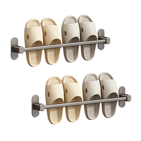 SOGA 2X 49cm Wall-Mounted Slipper Organiser Adhesive Storage Space-Saving Wall Rack - Cafe Supply