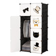 SOGA 8 Cubes Black Portable Wardrobe Divide-Grid Modular Storage Organiser Foldable Closet - Cafe Supply