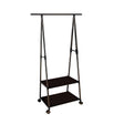 SOGA 2-in-1 Organiser Clothes Shoe Rack Space-Saving Triangular Storage with Wheels Black - Cafe Supply