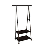 SOGA 2-in-1 Organiser Clothes Shoe Rack Space-Saving Triangular Storage with Wheels Black - Cafe Supply