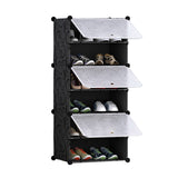 SOGA 6 Tier Shoe Rack Organizer Sneaker Footwear Storage Stackable Stand Cabinet Portable Wardrobe with Cover - Cafe Supply