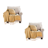 SOGA 2X Coffee Tassel Fringe Knitting Blanket Warm Cozy Woven Cover Couch Bed Sofa Home Decor - Cafe Supply