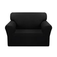 SOGA 1-Seater Black Sofa Cover Couch Protector High Stretch Lounge Slipcover Home Decor - Cafe Supply