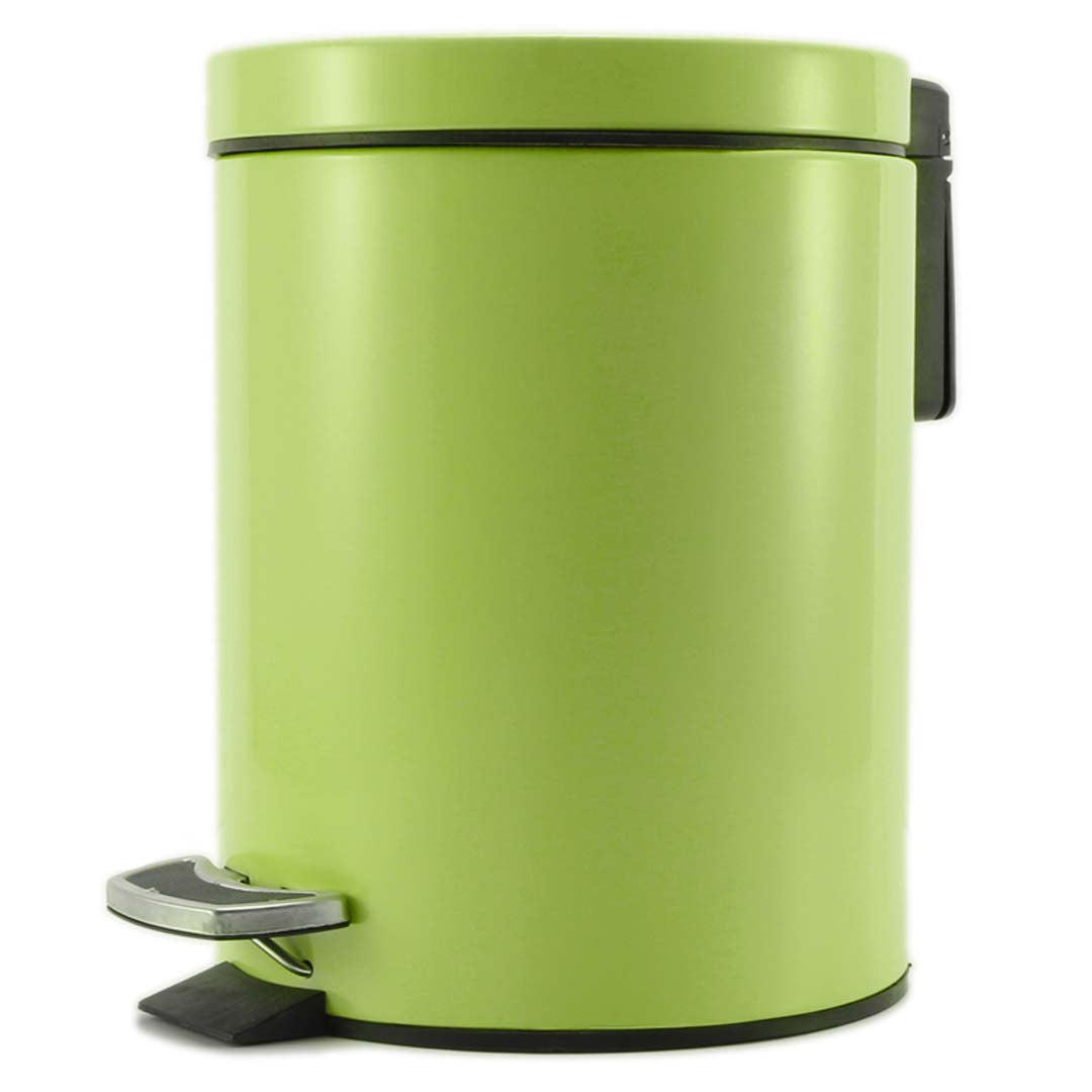 SOGA Foot Pedal Stainless Steel Rubbish Recycling Garbage Waste Trash Bin Round 12L Green - Cafe Supply