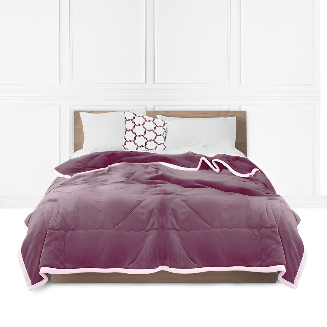 SOGA Light Purple Throw Blanket Warm Cozy Double Sided Thick Flannel Coverlet Fleece Bed Sofa Comforter - Cafe Supply