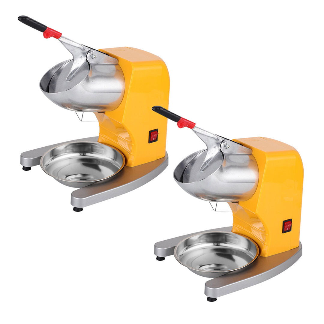 SOGA 2X Ice Shaver Electric Stainless Steel Ice Crusher Slicer Machine Commercial Yellow - Cafe Supply