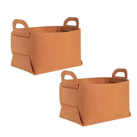 SOGA 2X Small Coffee Foldable Felt Storage Portable Collapsible Bag Home Office Foldable Organiser with Carry Handles - Cafe Supply