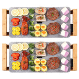 SOGA 2X Electric Ceramic BBQ Grill Non-stick Surface Hot Plate for Indoor & Outdoor Stone - Cafe Supply