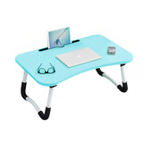 SOGA Blue Portable Bed Table Adjustable Foldable Bed Sofa Study Table Laptop Mini Desk with Notebook Stand Card Slot Holder Home Decor - Cafe Supply