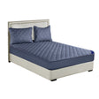 SOGA Blue 153cm Wide Cross-Hatch Mattress Cover Thick Quilted Stretchable Bed Spread Sheet Protector with Pillow Covers - Cafe Supply