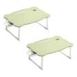 SOGA 2X  Green Portable Bed Table Adjustable Folding Mini Desk With Mini Drawer and Cup-Holder Home Decor - Cafe Supply