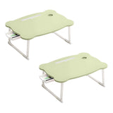 SOGA 2X  Green Portable Bed Table Adjustable Folding Mini Desk With Mini Drawer and Cup-Holder Home Decor - Cafe Supply