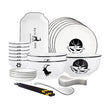 SOGA White Antler Printed Ceramic Dinnerware Set Crockery Soup Bowl Plate Server Kitchen Home Decor Set of 20 - Cafe Supply