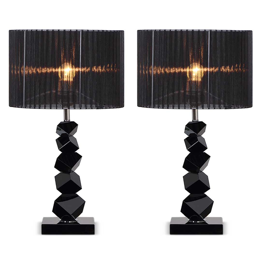 SOGA 2X 60cm Black Table Lamp with Dark Shade LED Desk Lamp - Cafe Supply