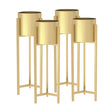 SOGA 4X 75cm Gold Metal Plant Stand with Flower Pot Holder Corner Shelving Rack Indoor Display - Cafe Supply