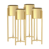 SOGA 4X 75cm Gold Metal Plant Stand with Flower Pot Holder Corner Shelving Rack Indoor Display - Cafe Supply