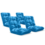 SOGA 4X Floor Recliner Folding Lounge Sofa Futon Couch Folding Chair Cushion Blue - Cafe Supply