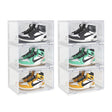 SOGA  2X 3 Tier Transparent Portable Shoe Organiser Sneaker Footwear Folding Plastic Bin Stackable Storage Box with Magnetic Door - Cafe Supply