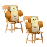 SOGA 2X 48cm Smiley Face Toast Bread Cushion Stuffed Car Seat Plush Cartoon Back Support Pillow Home Decor - Cafe Supply