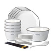 SOGA Diamond Pattern Ceramic Dinnerware Crockery Soup Bowl Plate Server Kitchen Home Decor Set of 13 - Cafe Supply
