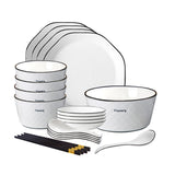 SOGA Diamond Pattern Ceramic Dinnerware Crockery Soup Bowl Plate Server Kitchen Home Decor Set of 13 - Cafe Supply