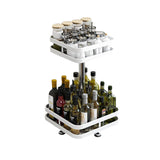 SOGA 2 Tier Steel White Square Rotating Multi-Function Kitchen Portable Storage Spice Seasoning Kitchen Countertop Organiser Shelf - Cafe Supply