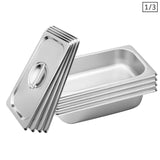 SOGA 4X Gastronorm GN Pan Full Size 1/3 GN Pan 6.5 cm Deep Stainless Steel Tray With Lid - Cafe Supply