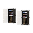 SOGA 2X  4 Tier Shoe Rack Organizer Sneaker Footwear Storage Stackable Stand Cabinet Portable Wardrobe with Cover - Cafe Supply