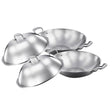 SOGA 2X 3-Ply 38cm Stainless Steel Double Handle Wok Frying Fry Pan Skillet with Lid - Cafe Supply