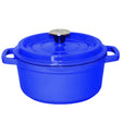 SOGA Cast Iron 24cm Enamel Porcelain Stewpot Casserole Stew Cooking Pot With Lid 3.6L Blue - Cafe Supply