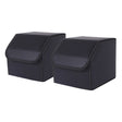 SOGA 2X Leather Car Boot Collapsible Foldable Trunk Cargo Organizer Portable Storage Box Black Small - Cafe Supply
