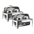 SOGA 2X 6.5L Stainless Steel Double Soup Tureen Bowl Station Roll Top Buffet Chafing Dish Catering Chafer Food Warmer Server - Cafe Supply