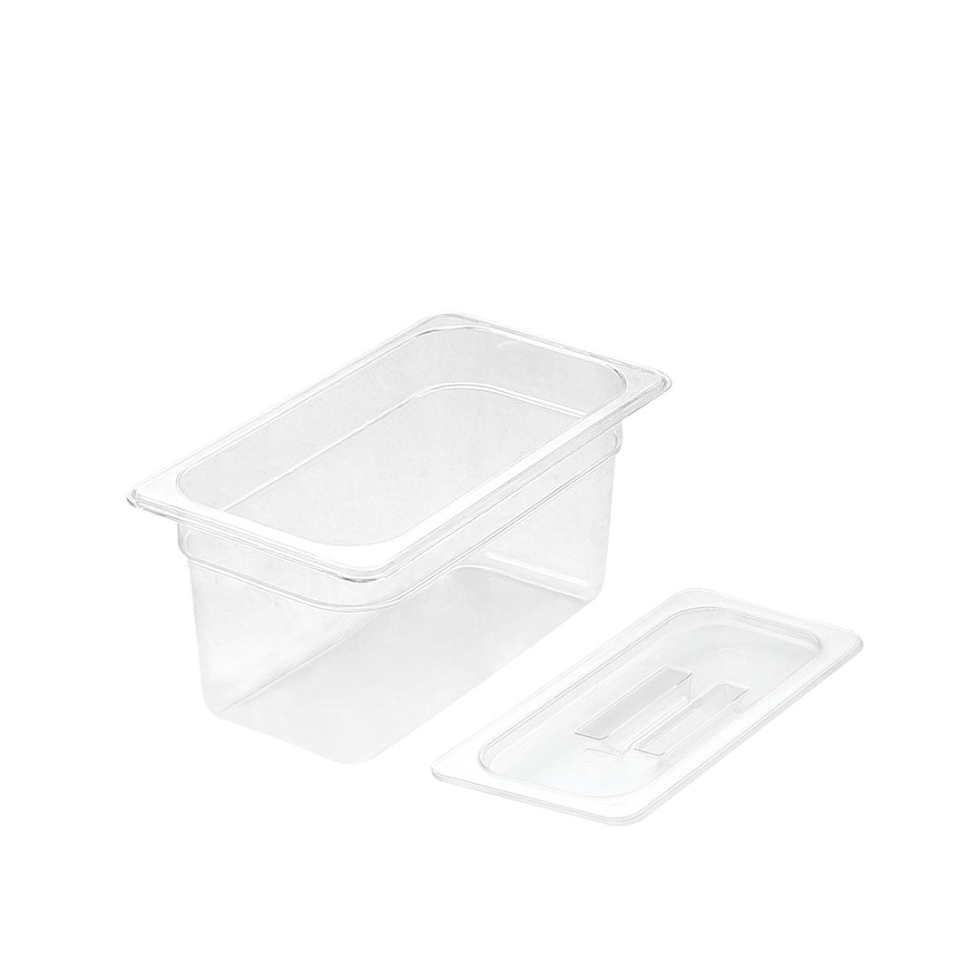 SOGA 150mm Clear Gastronorm GN Pan 1/3 Food Tray Storage with Lid - Cafe Supply