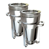 SOGA 2X 11L Round Stainless Steel Soup Warmer Marmite Chafer Full Size Catering Chafing Dish - Cafe Supply