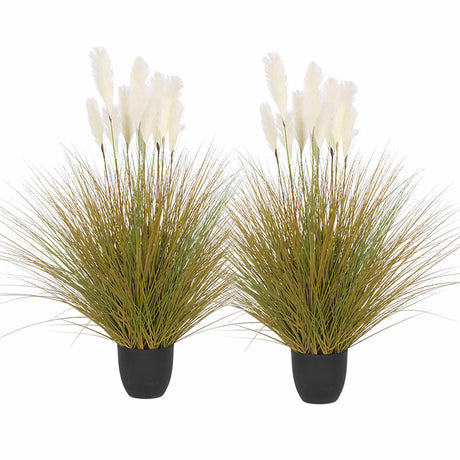 SOGA 2X 137cm Artificial Indoor Potted Reed Bulrush Grass Tree Fake Plant Simulation Decorative - Cafe Supply