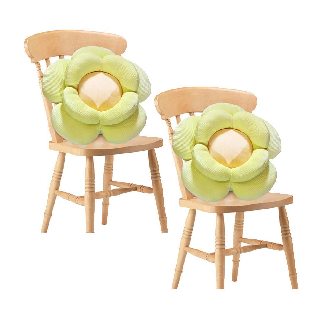 SOGA 2X Green Double Flower Shape Cushion Soft Bedside Floor Plush Pillow Home Decor - Cafe Supply