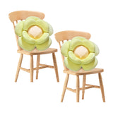 SOGA 2X Green Double Flower Shape Cushion Soft Bedside Floor Plush Pillow Home Decor - Cafe Supply