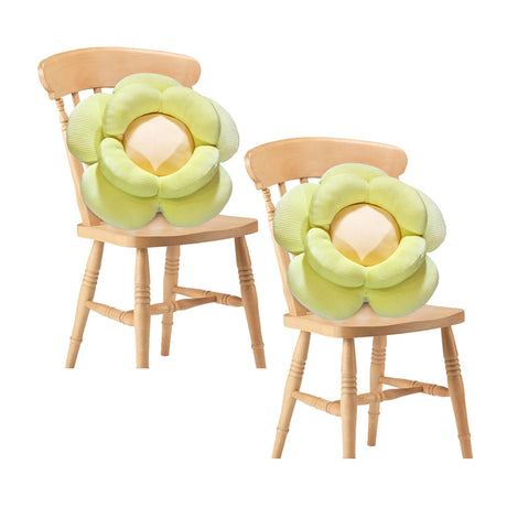 SOGA 2X Green Double Flower Shape Cushion Soft Bedside Floor Plush Pillow Home Decor - Cafe Supply