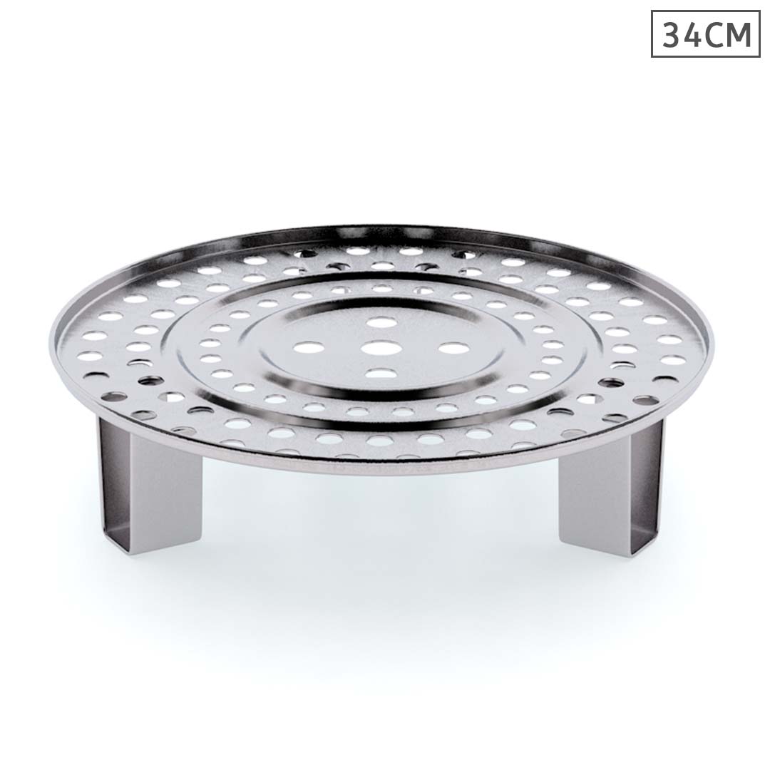 SOGA 34cm Stainless Steel Steamer Insert Stock Pot Steaming Rack Stockpot Tray - Cafe Supply