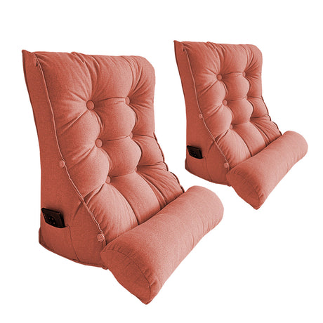SOGA 2X 60cm Peach Triangular Wedge Lumbar Pillow Headboard Backrest Sofa Bed Cushion Home Decor - Cafe Supply