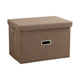 SOGA Coffee Large Foldable Canvas Storage Box Cube Clothes Basket Organiser Home Decorative Box - Cafe Supply