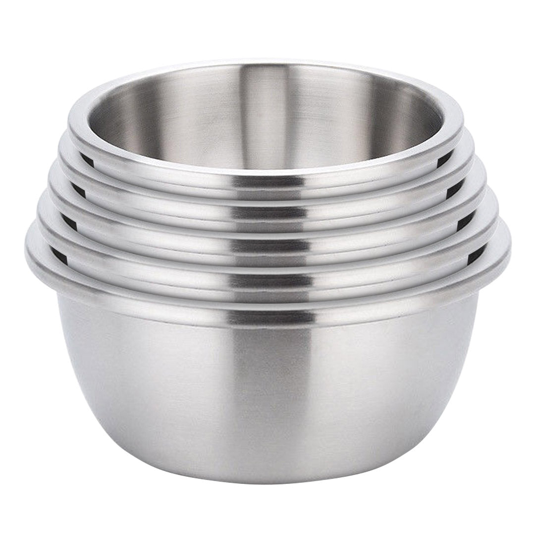 SOGA 5Pcs Deepen Matte Stainless Steel Stackable Baking Washing Mixing Bowls Set Food Storage Basin - Cafe Supply