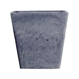 SOGA 27cm Weathered Grey Square Resin Plant Flower Pot in Cement Pattern Planter Cachepot for Indoor Home Office - Cafe Supply