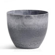 SOGA 32cm Weathered Grey Round Resin Plant Flower Pot in Cement Pattern Planter Cachepot for Indoor Home Office - Cafe Supply
