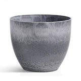 SOGA 32cm Weathered Grey Round Resin Plant Flower Pot in Cement Pattern Planter Cachepot for Indoor Home Office - Cafe Supply