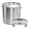 SOGA 33L Stainless Steel Stock Pot with One Steamer Rack Insert Stockpot Tray - Cafe Supply