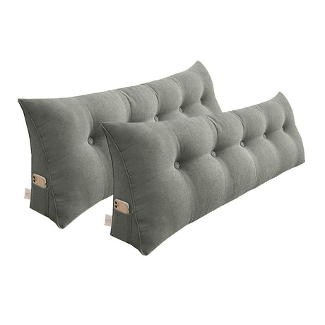 SOGA 2X 180cm Grey Triangular Wedge Bed Pillow Headboard Backrest Bedside Tatami Cushion Home Decor - Cafe Supply